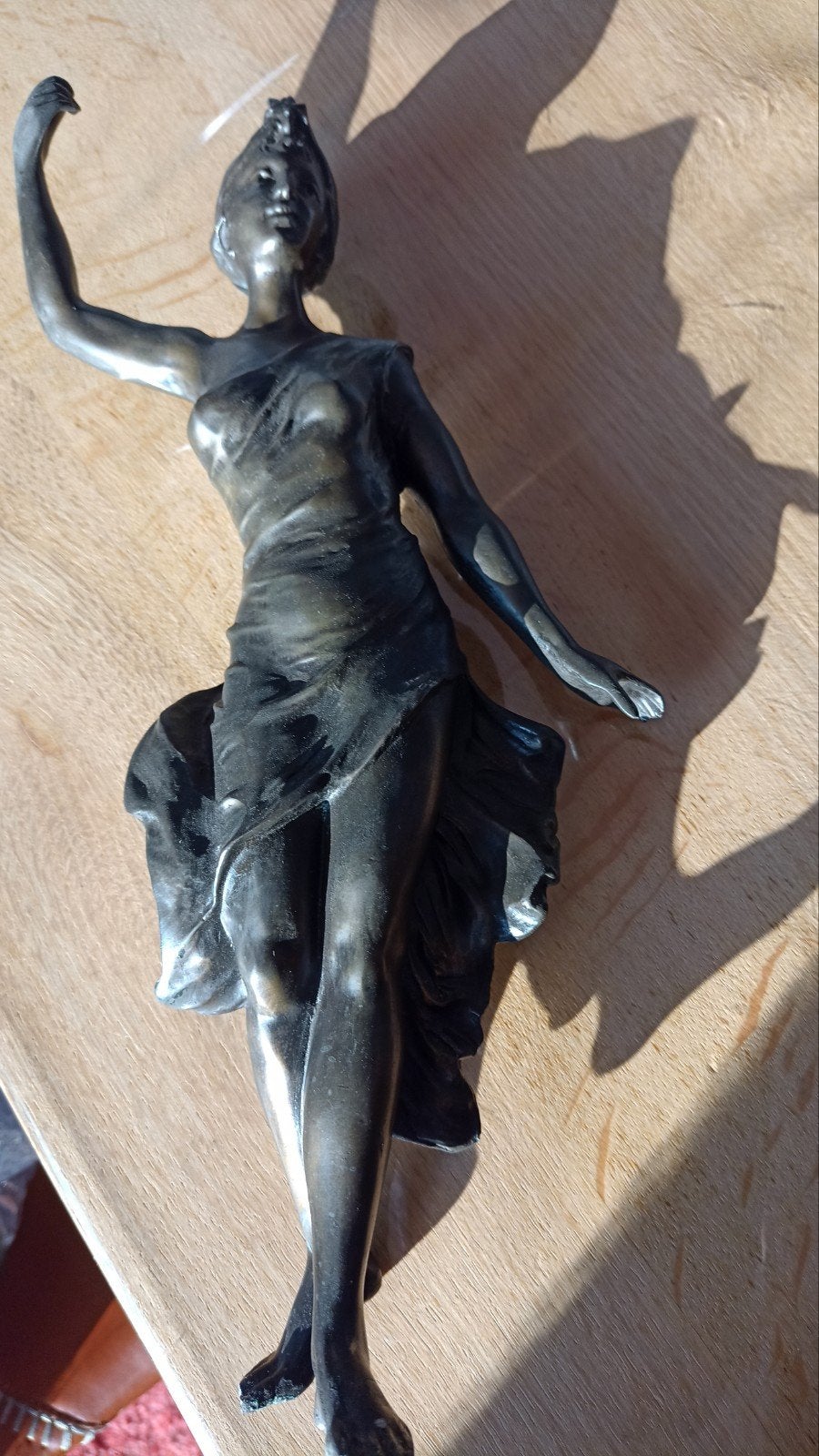 Danseres in Art Deco-stijl (tin 97%), Antiek en Kunst, Antiek | Tin, Ophalen