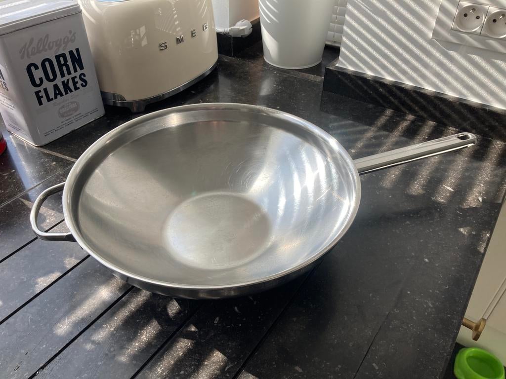 Wokpan Demeyere, Inox, Enlèvement ou Envoi, Comme neuf, Plaques à induction
