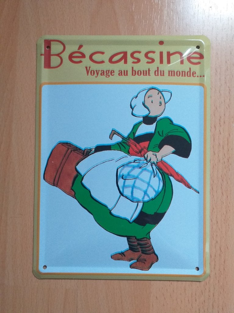 Plaque émaillée Bécassine, Enlèvement, Comme neuf
