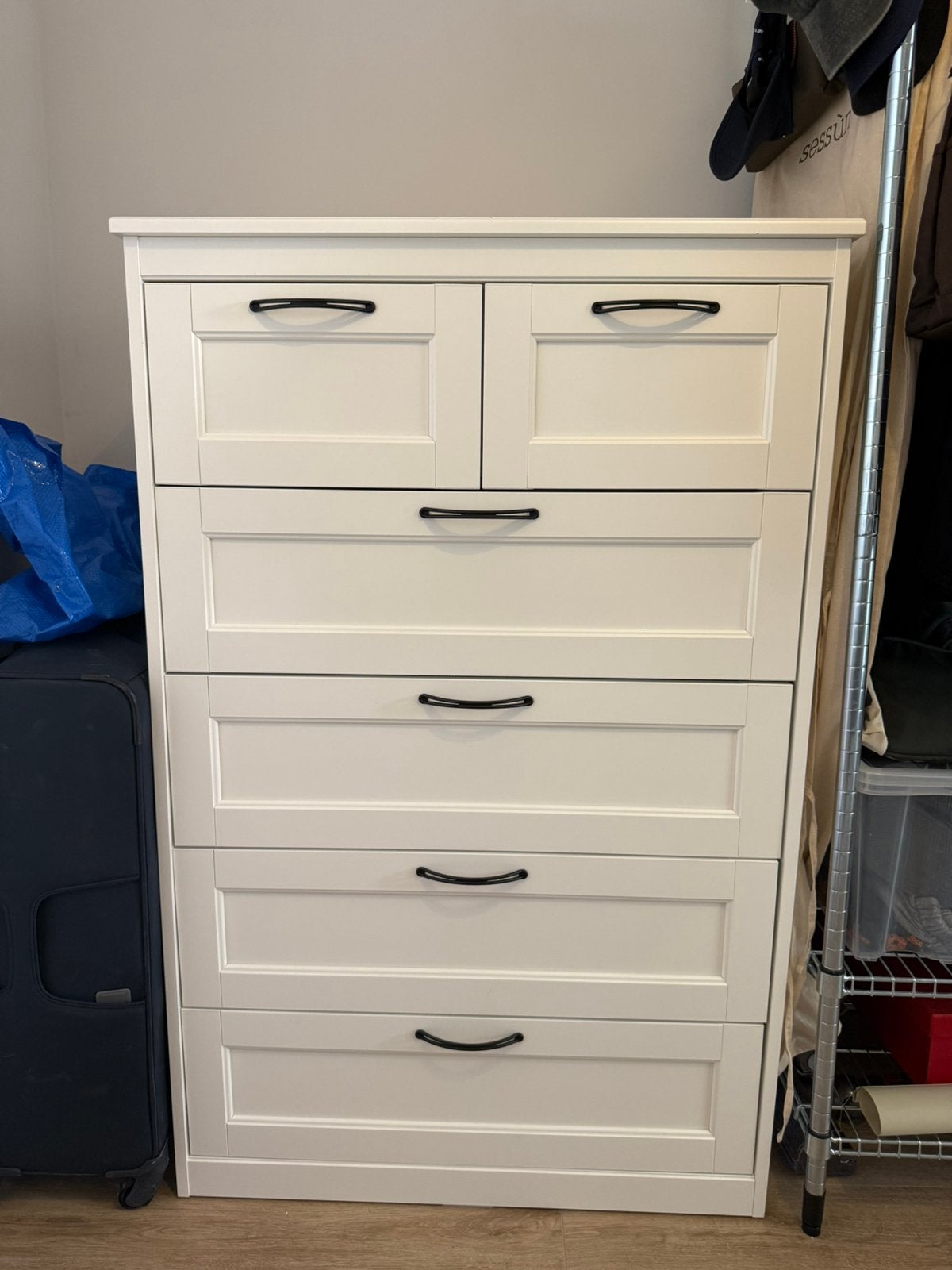 Commode IKEA SONGESAND blanche – 6 tiroirs, Maison & Meubles, Enlèvement, Utilisé