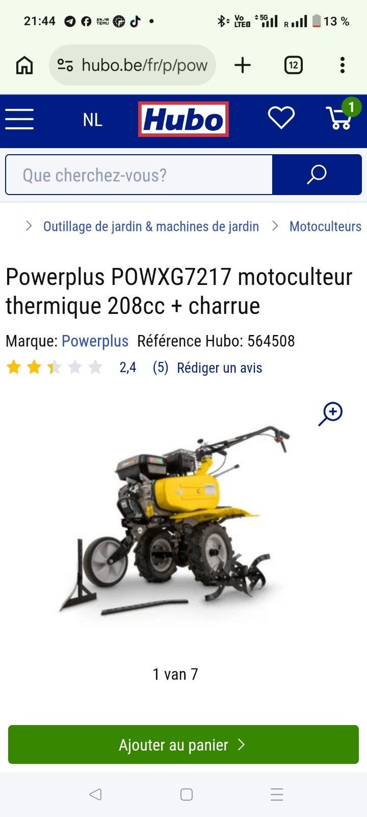 motoculteur Power plus complet, Jardin & Terrasse, Outils à main, Enlèvement