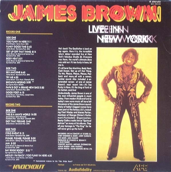 James Brown - Live In New York (Dubbel LP), CD & DVD, Enlèvement ou Envoi, Funk, Comme neuf, Housse de protection extérieure