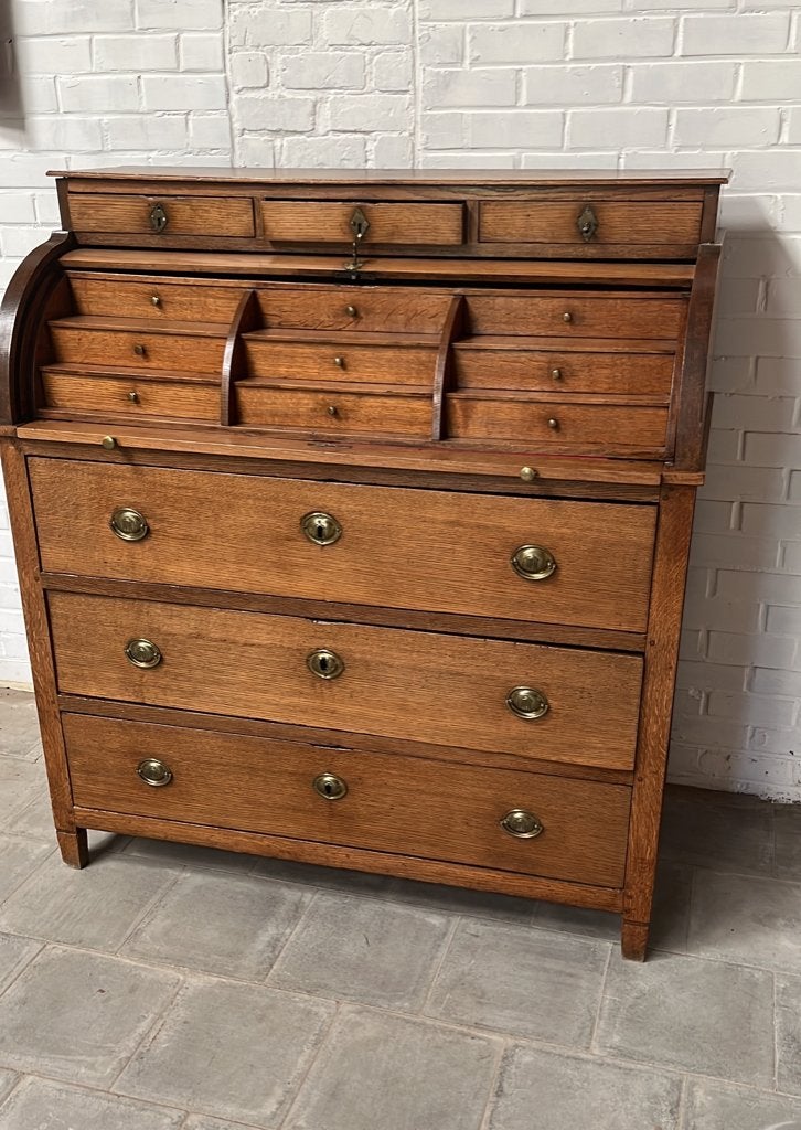 Secretaire in eik., Antiek en Kunst, Ophalen