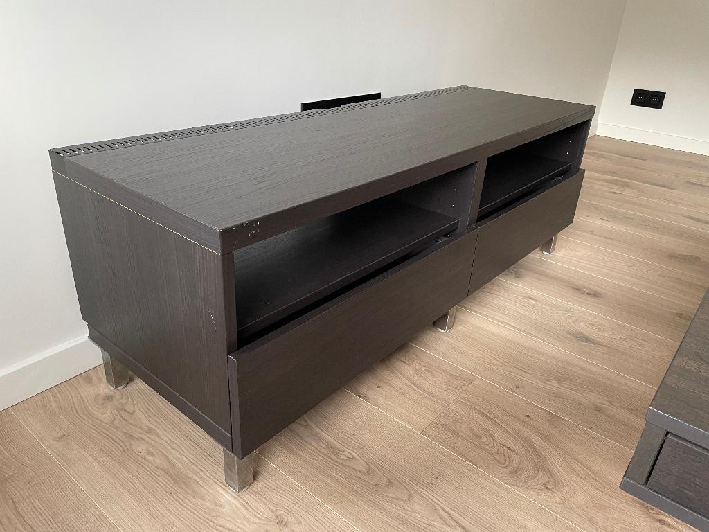 TV-Meubel Ikea, Huis en Inrichting, Ophalen, Gebruikt, 100 tot 150 cm, Zwart hout