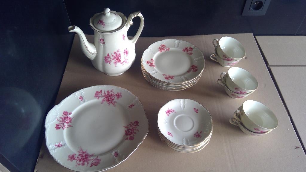 Vintage servies grote roos Mosa Maastricht, Antiek en Kunst, Ophalen