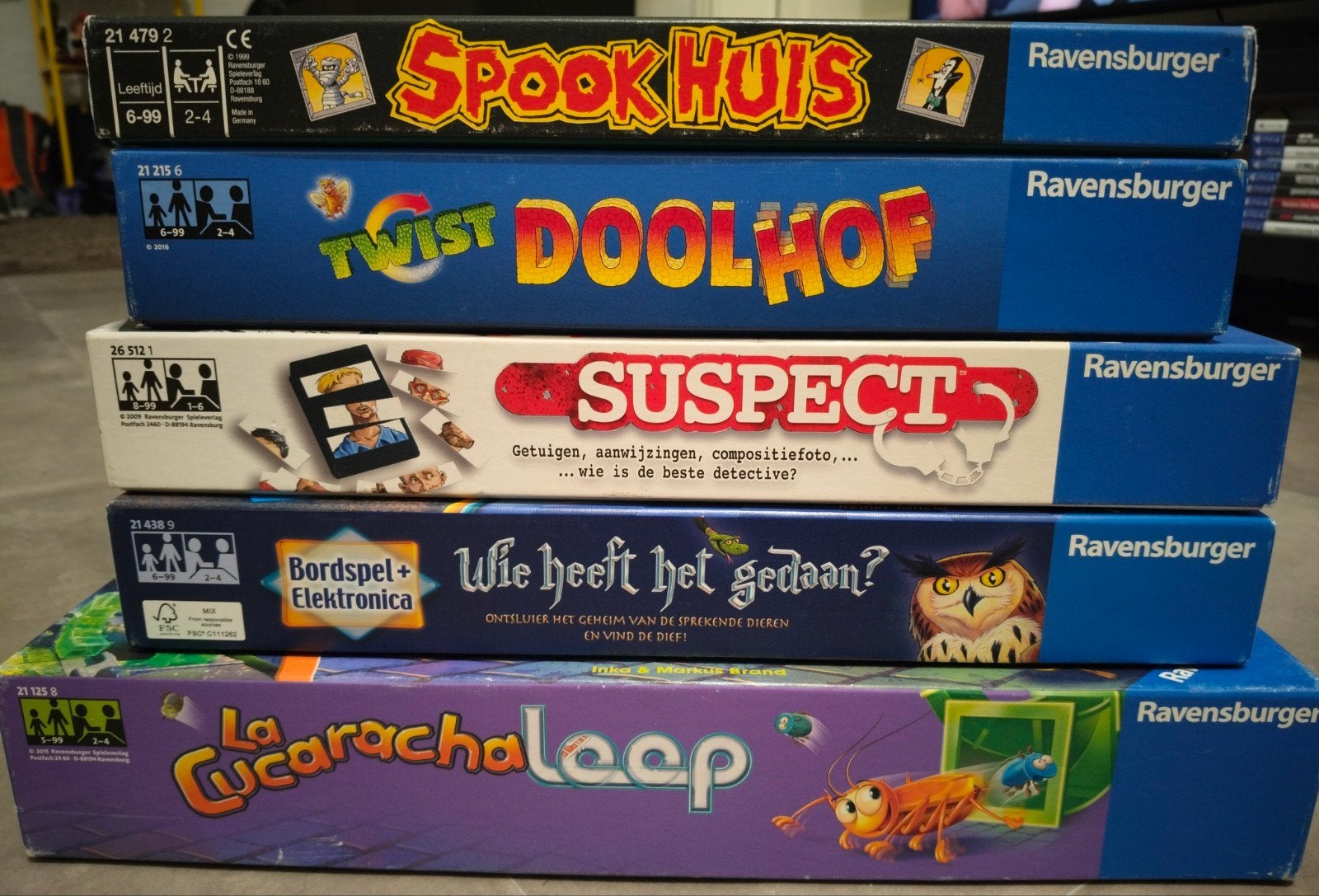 lot - 5 populaire Ravensburger bordspellen, Hobby en Vrije tijd, Ophalen