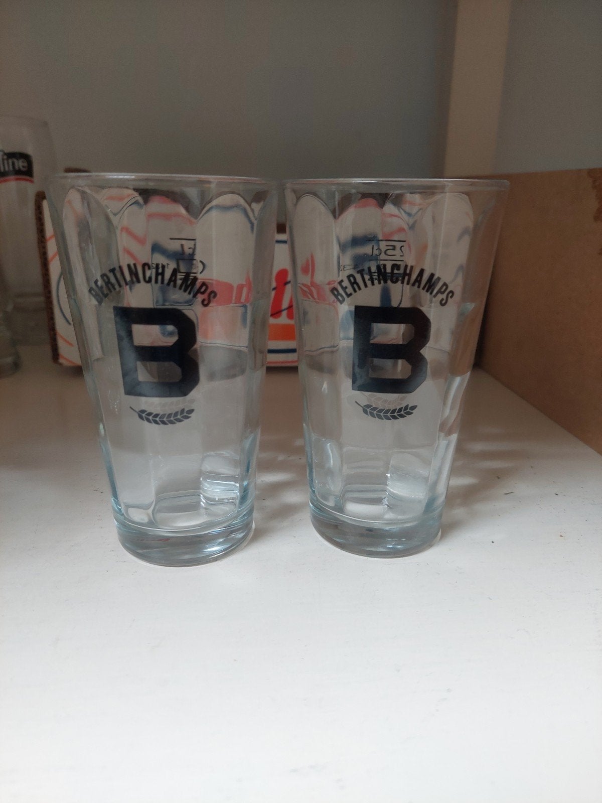 oud Bertinchamps bierglas, Verzamelen, Glas en Drinkglazen, Ophalen, Nieuw, Bierglas