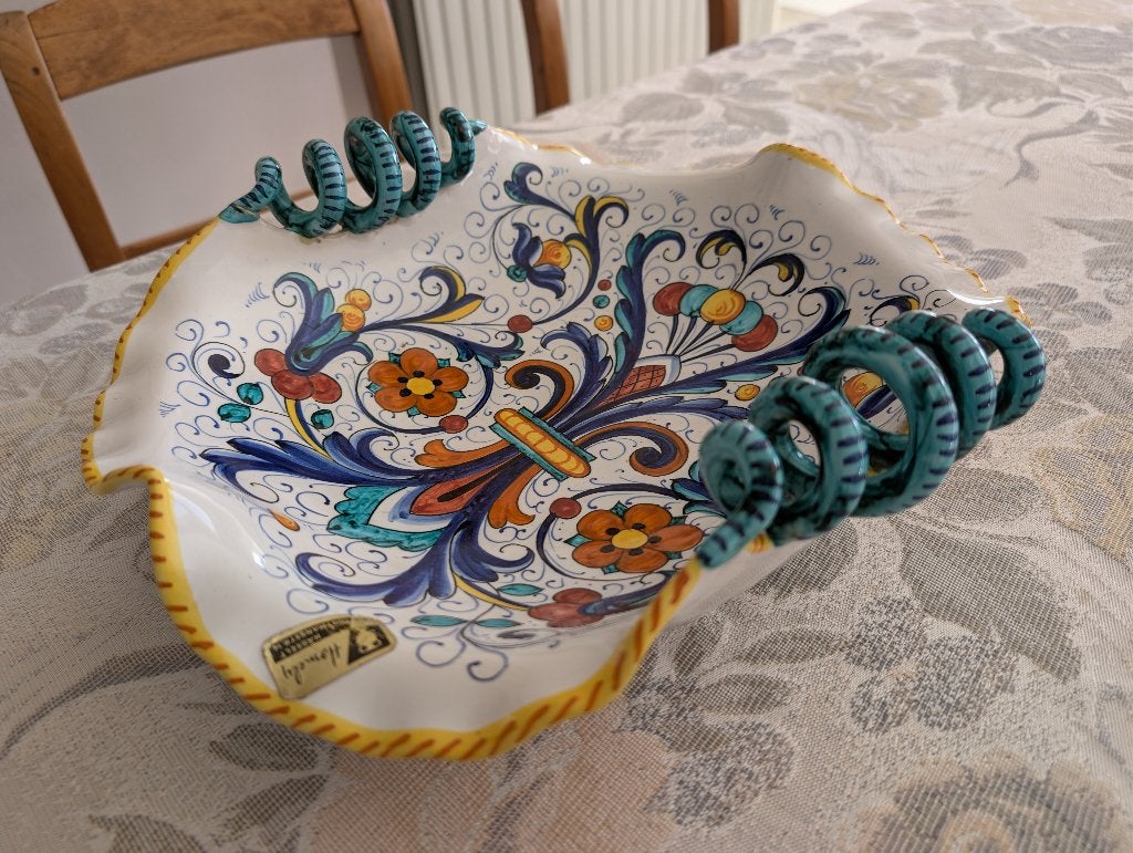 Italiaanse schaal Maioliche Deruta - Handgeschilderd, Antiek en Kunst, Ophalen