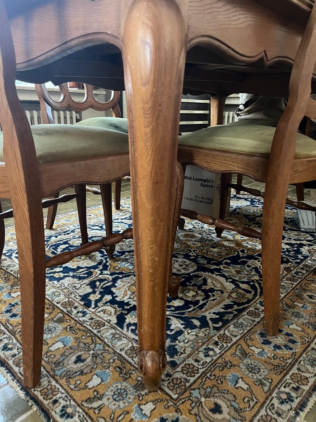 vintage tafel met stoelen, Antiek en Kunst, Ophalen