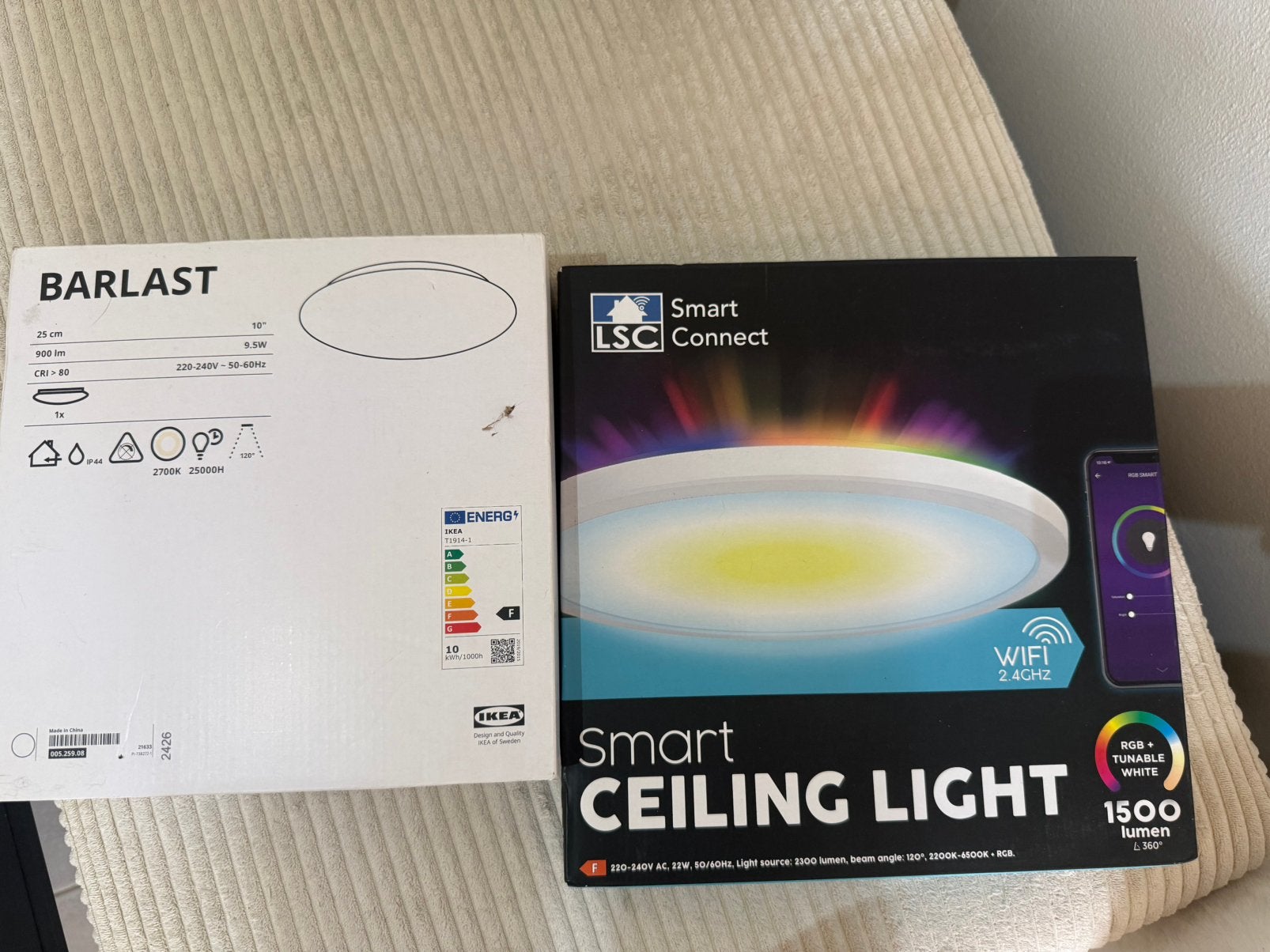 Plafonnier neuf un avec led couleur et un normal, Enlèvement, Comme neuf