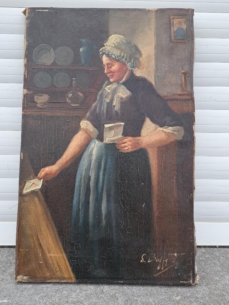 huile sur toile signe buffy, Antiquités & Art, Art | Peinture | Classique, Enlèvement ou Envoi