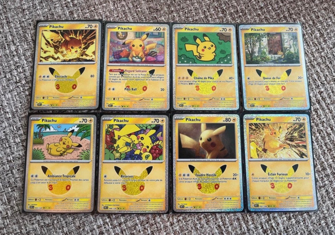 Cartes Pokémon - Lot Pikachu 30 ans, Enlèvement ou Envoi, Comme neuf