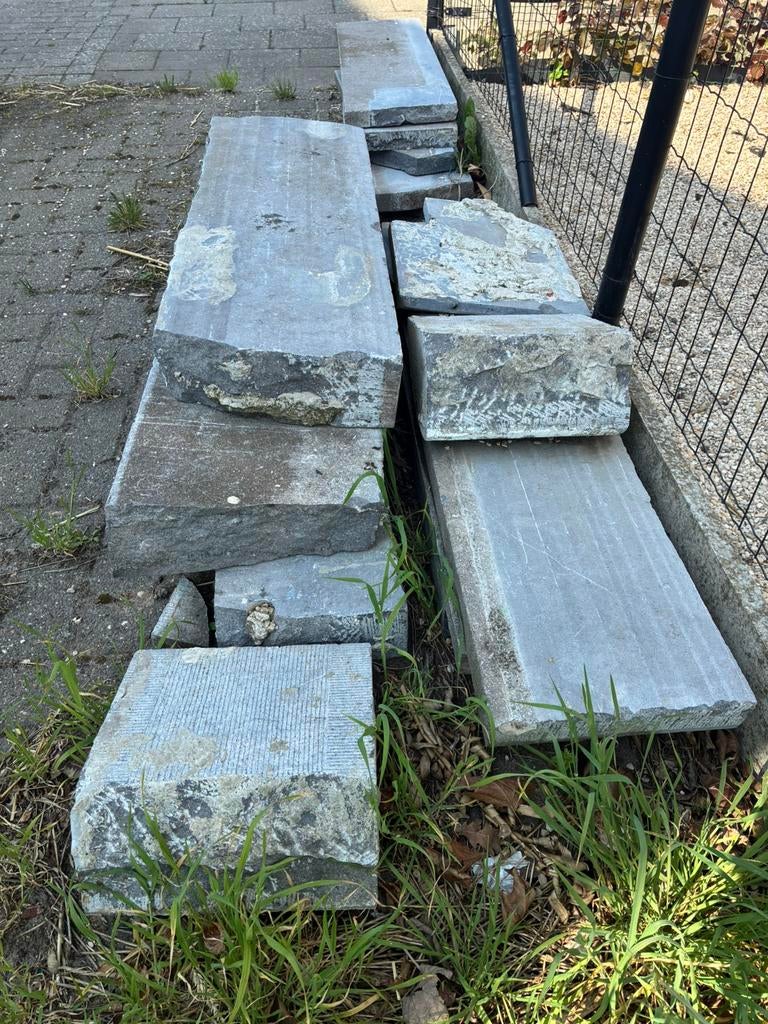 Blauwe hardsteen dorpels, Doe-het-zelf en Bouw, Gebruikt, Hardsteen, Vensterbanken, Ophalen of Verzenden