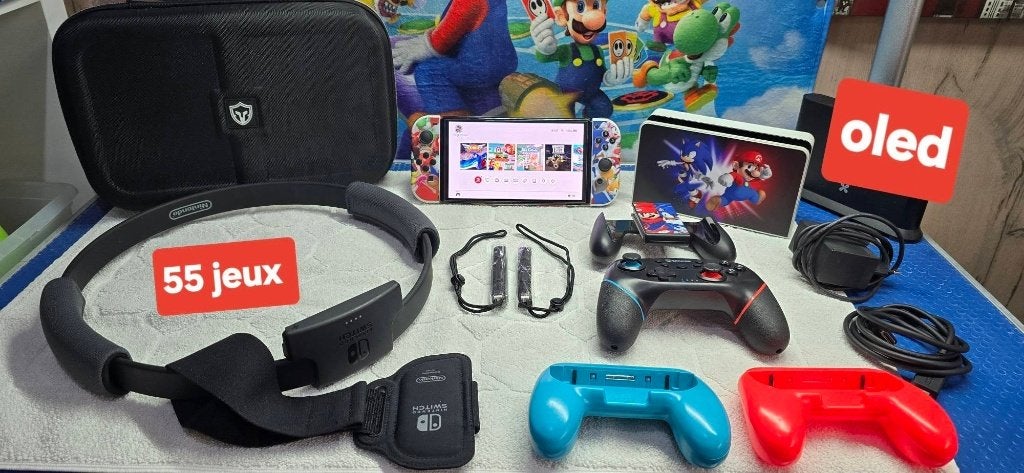 Nintendo Switch OLED-console + 55 games +controller+garantie, Games en Spelcomputers, Games | Nintendo Switch, Zo goed als nieuw