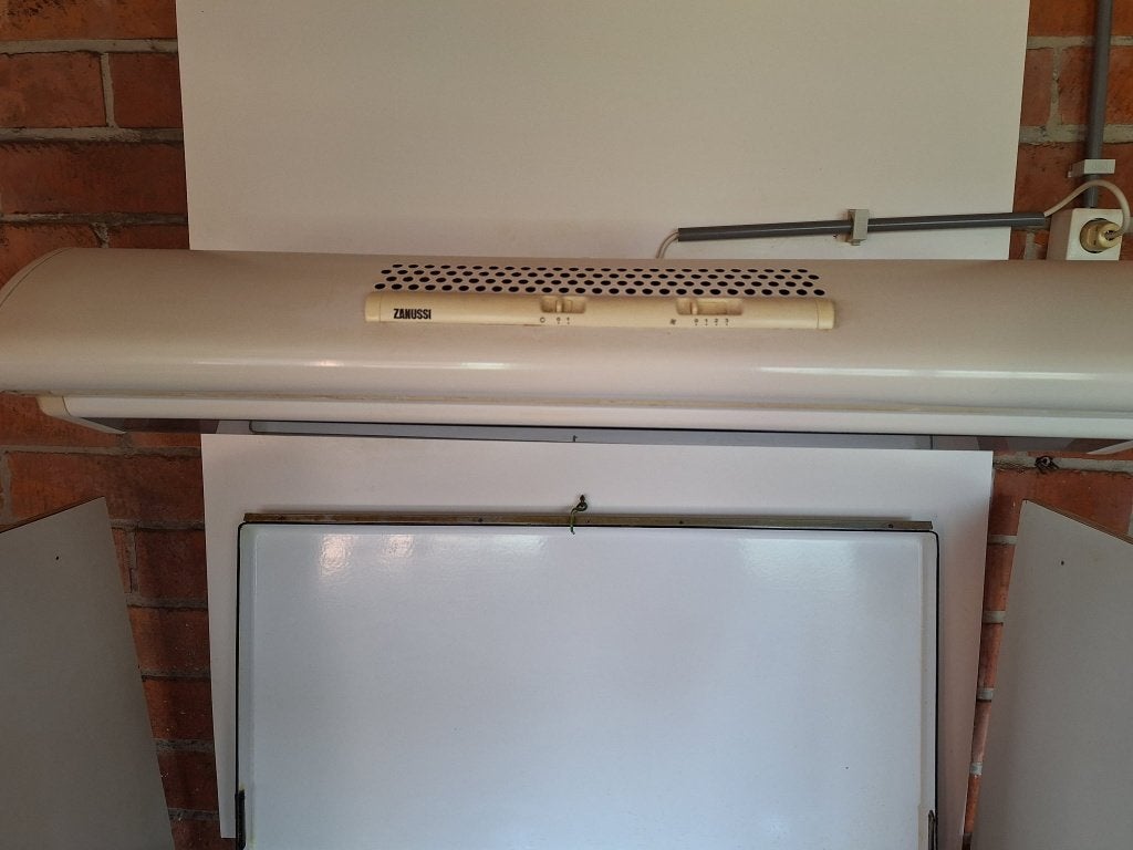 Dampkap Zanussi ca 90cm breed, Ophalen, Gebruikt, Vrijstaand
