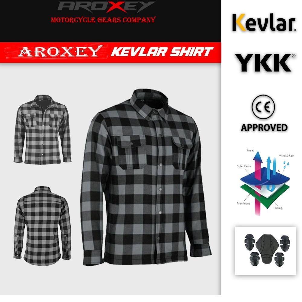 Nieuw motorshirt van flanellen en kevlar in zwart en grijs, Verzenden, Nieuw met kaartje, Kinderen, Jas | textiel