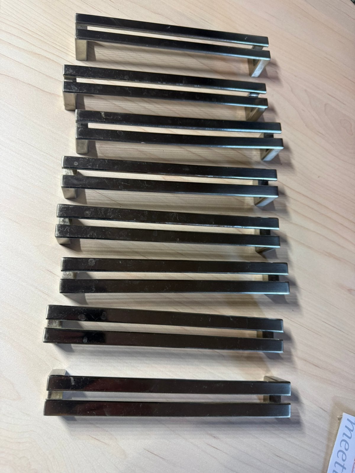 8 Poignées de meuble 160mm, Maison & Meubles, Moins de 100 cm, Utilisé, Moins de 50 cm, Argenté
