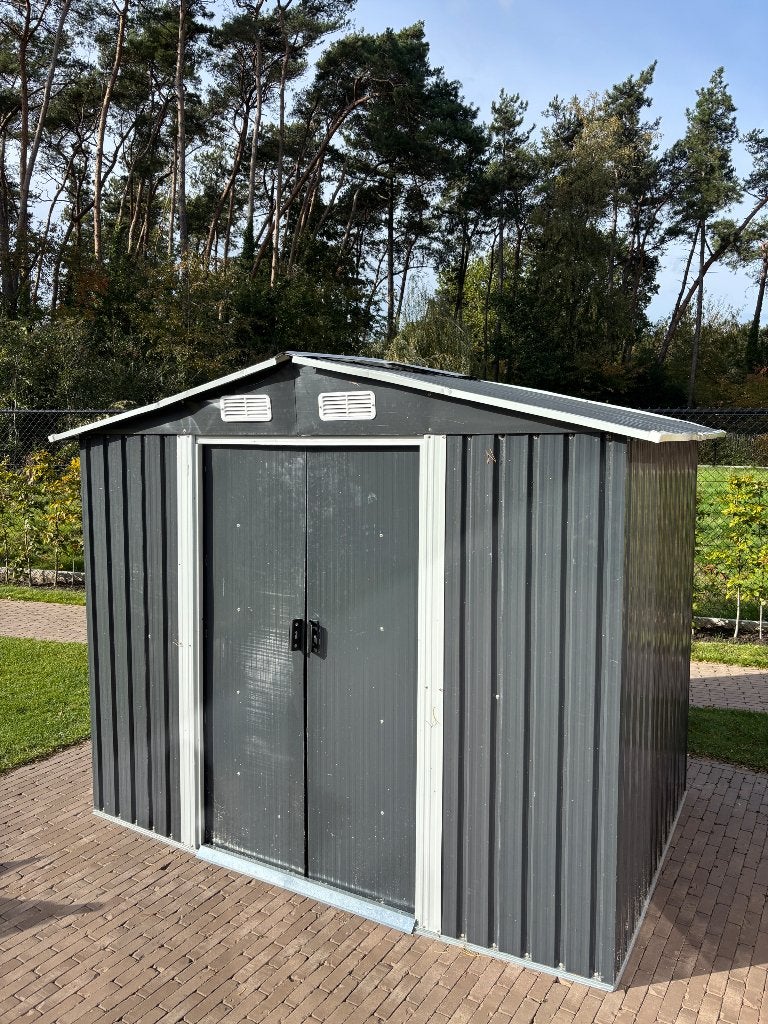 Tuinhuis / Tuinberging staal antraciet, Jardin & Terrasse, 200 à 400 cm, Enlèvement, Utilisé, Abri de jardin