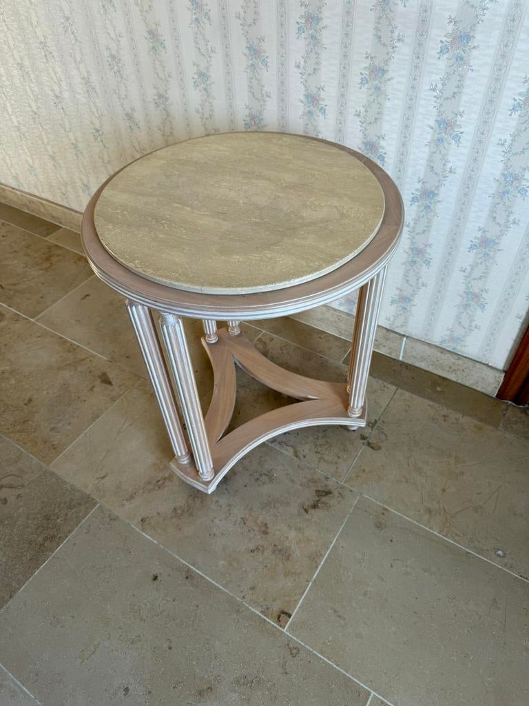 Bijzet tafel met natuursteen blad, Huis en Inrichting, Ophalen, Zo goed als nieuw