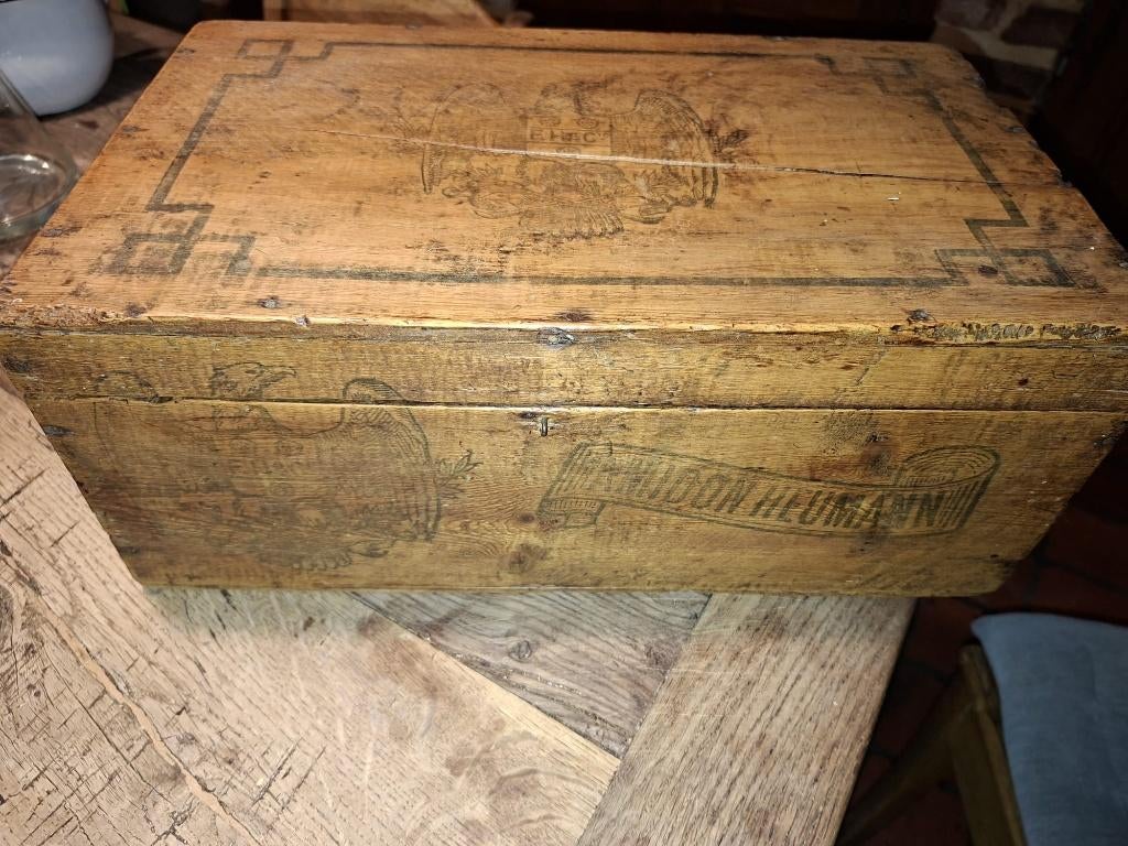 oud houten koffer F.H & cie, begin 1900, Antiek en Kunst, Ophalen of Verzenden