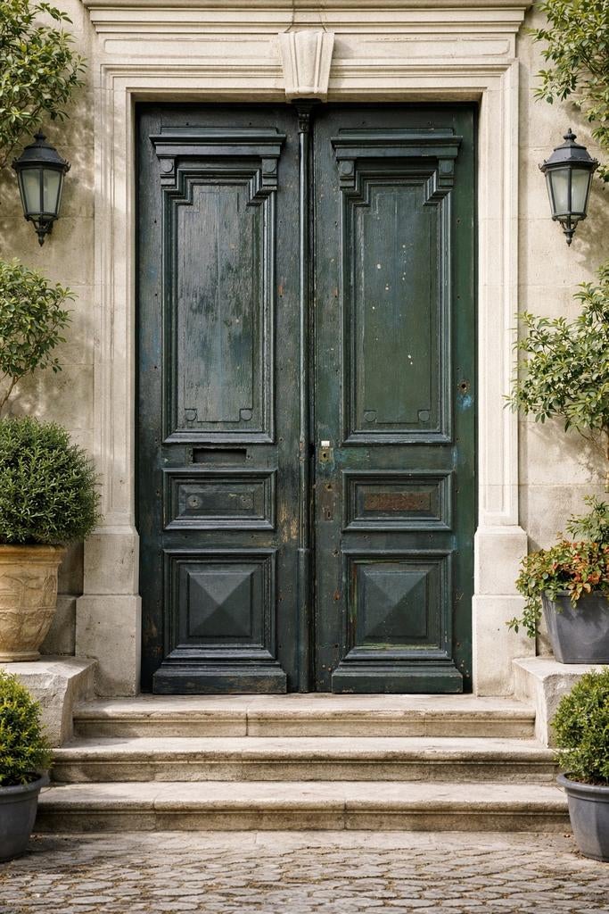 Double porte d’entrée en chêne, Bricolage & Construction, Châssis & Portes coulissantes, Enlèvement, Utilisé, Autres types, Bois