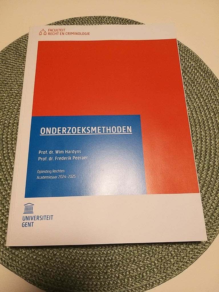 Handboek Onderzoeksmethoden Rechten UGent, Boeken, Studieboeken en Cursussen, Ophalen, Zo goed als nieuw, Hoger Onderwijs, Frederik Peeraer