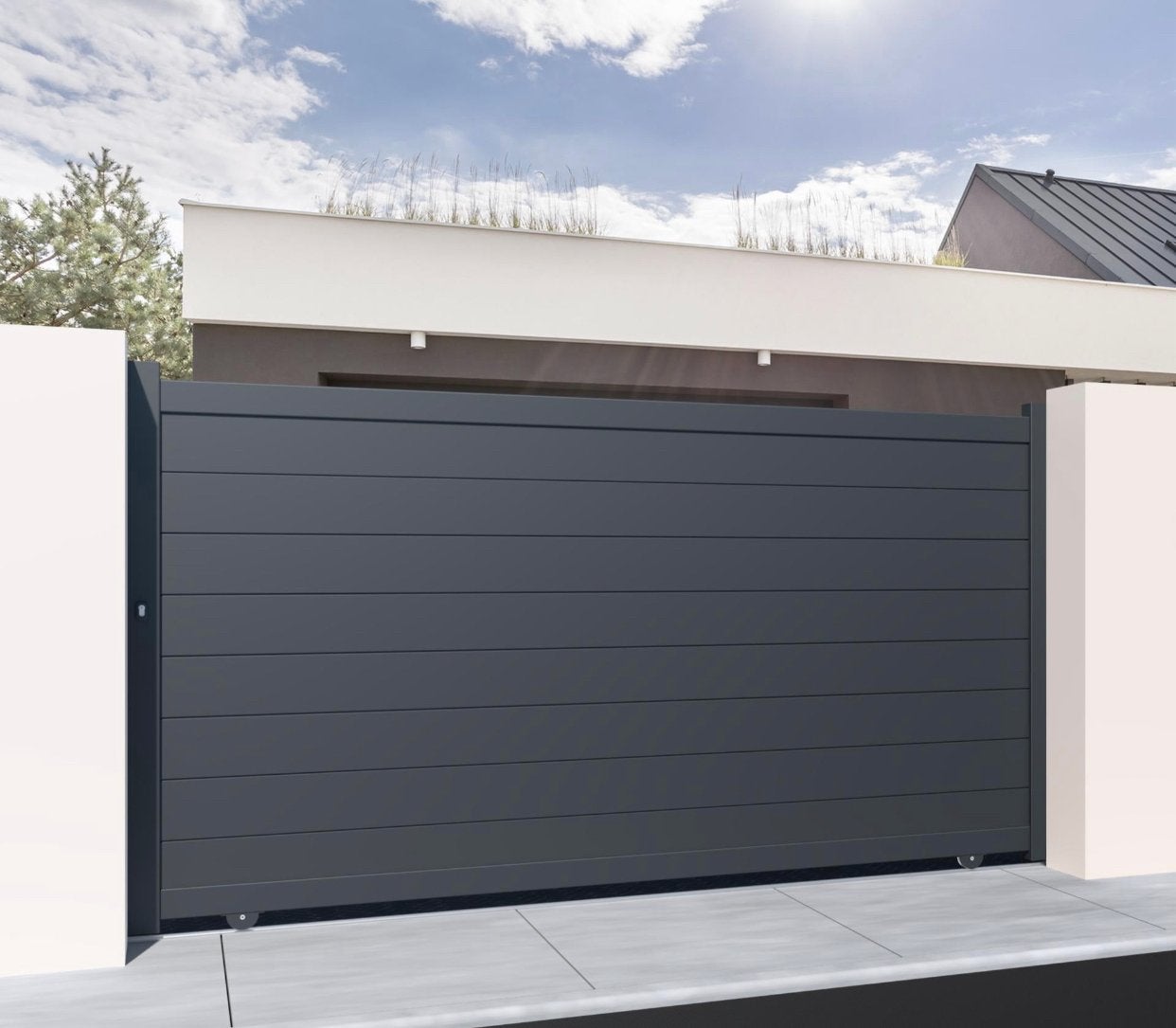 Aluminium schuifpoort, Ophalen of Verzenden, Zo goed als nieuw, Aluminium