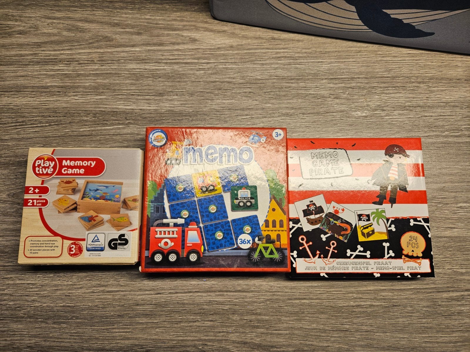 3 memory games, Hobby en Vrije tijd, Gezelschapsspellen | Overige, Een of twee spelers, Ophalen, Zo goed als nieuw, Playtive