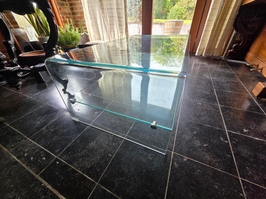 Table design en verre trempé 120x62, Enlèvement