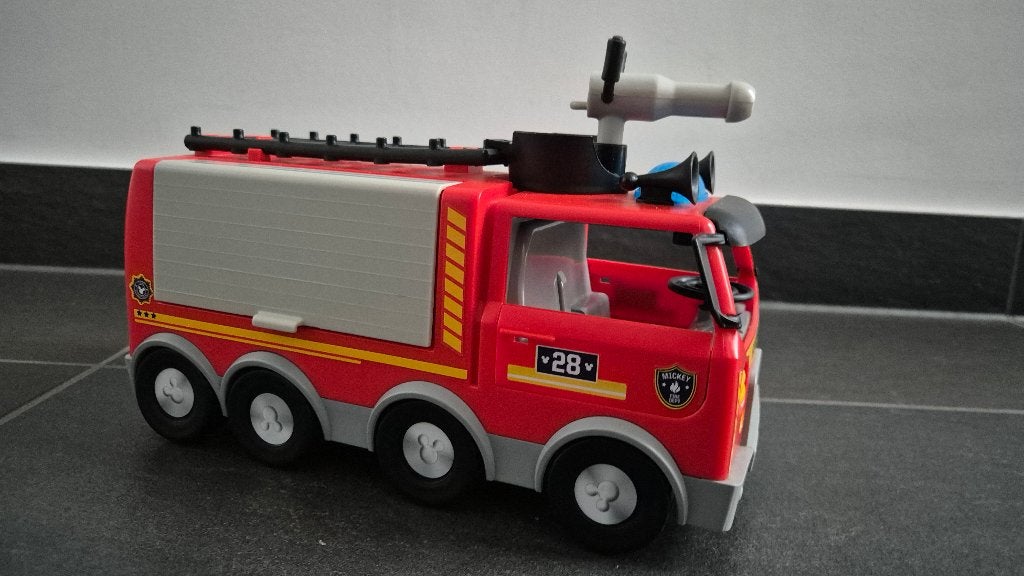 Brandweerwagen Mickey (Goede staat)., Verzamelen, Ophalen of Verzenden, Zo goed als nieuw