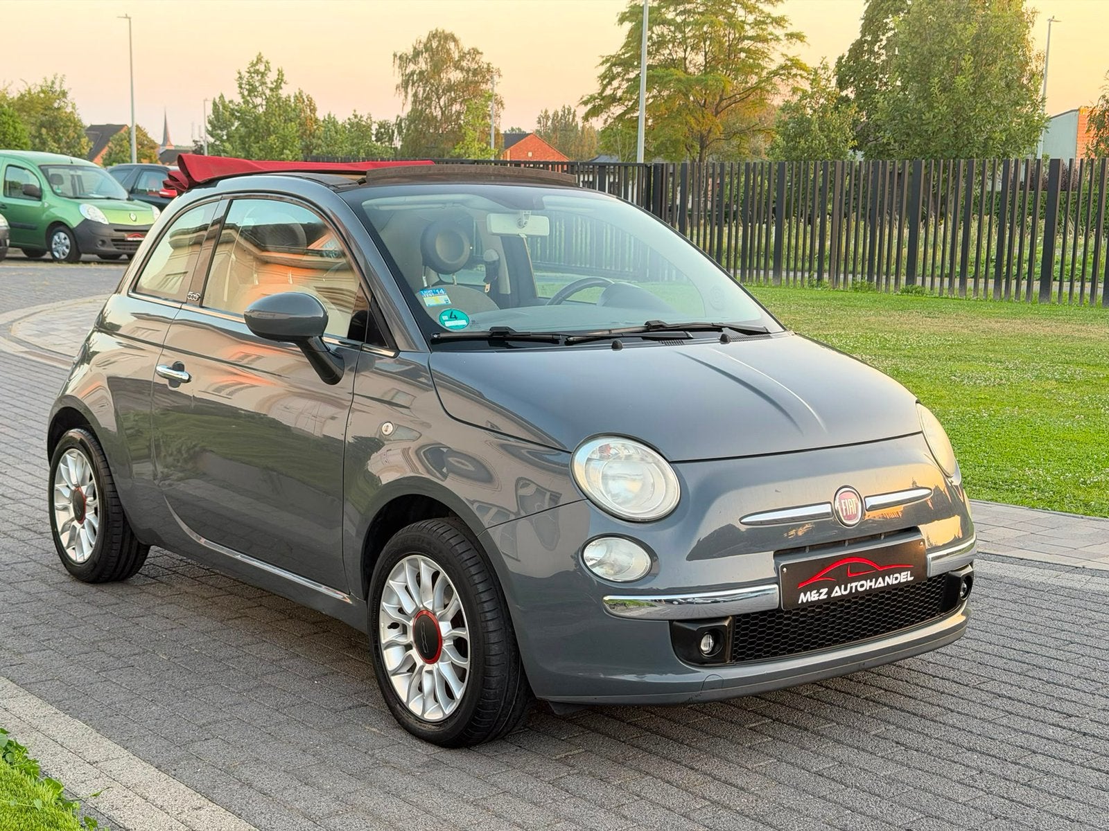 Fiat 500c 1.2i benzine * CABRIO * 103.000 km * leder * Euro5, Auto's, Euro 5, Cabriolet, Leder, Grijs