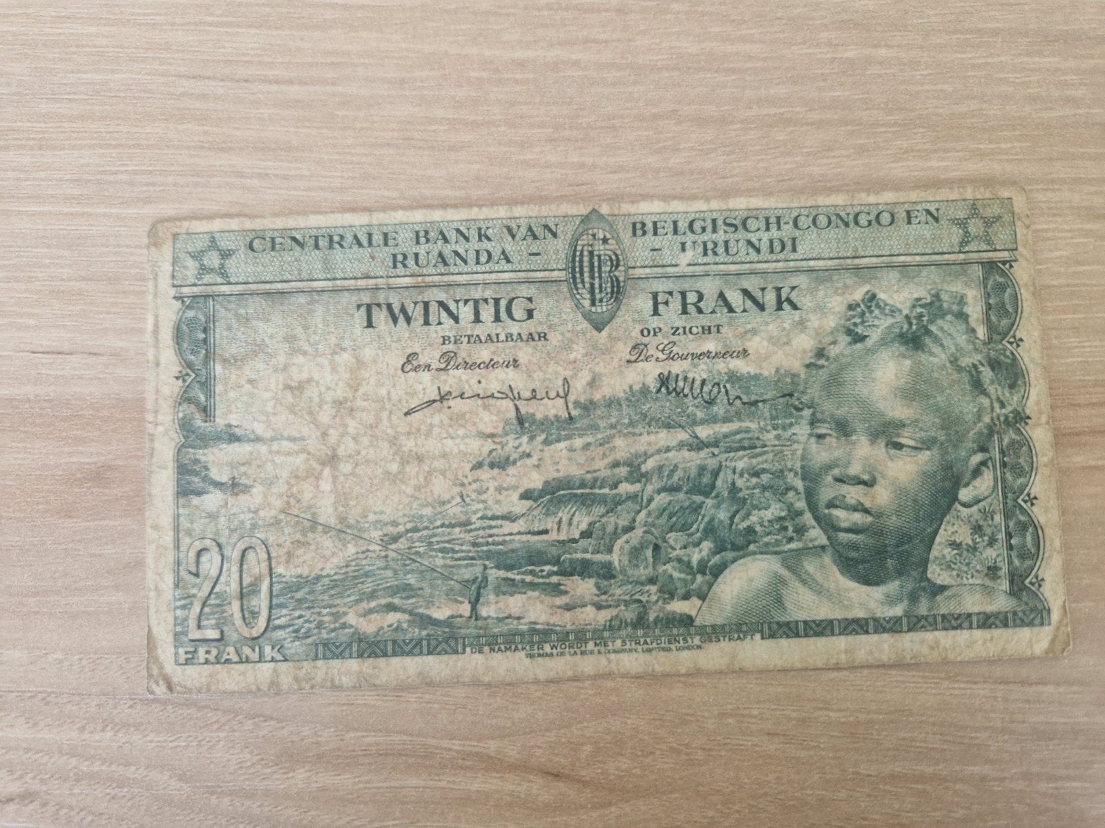 20 frank 1957 belgisch congo, Ophalen of Verzenden