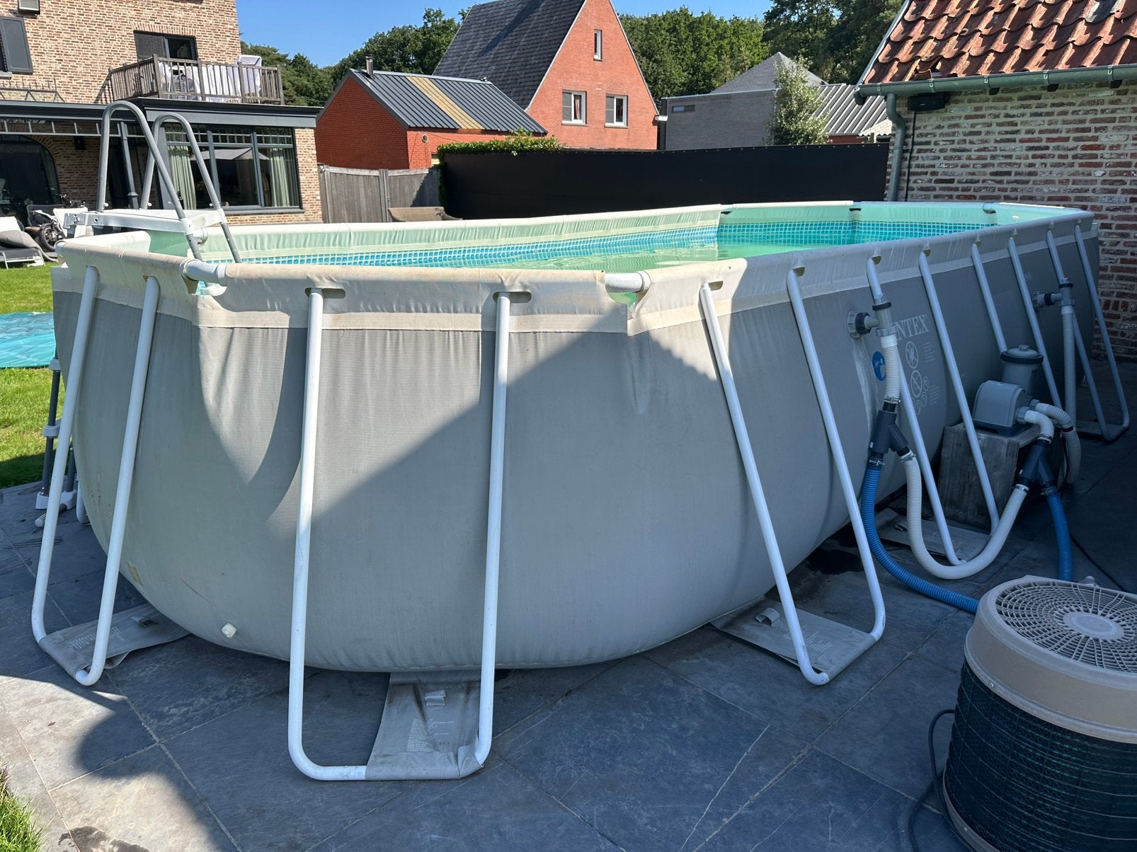 INTEX Prism Frame Ovaal Opzetzwembad Set 610 x 305 x 122 cm, Gebruikt, 300 cm of meer, Ovaal, Ophalen