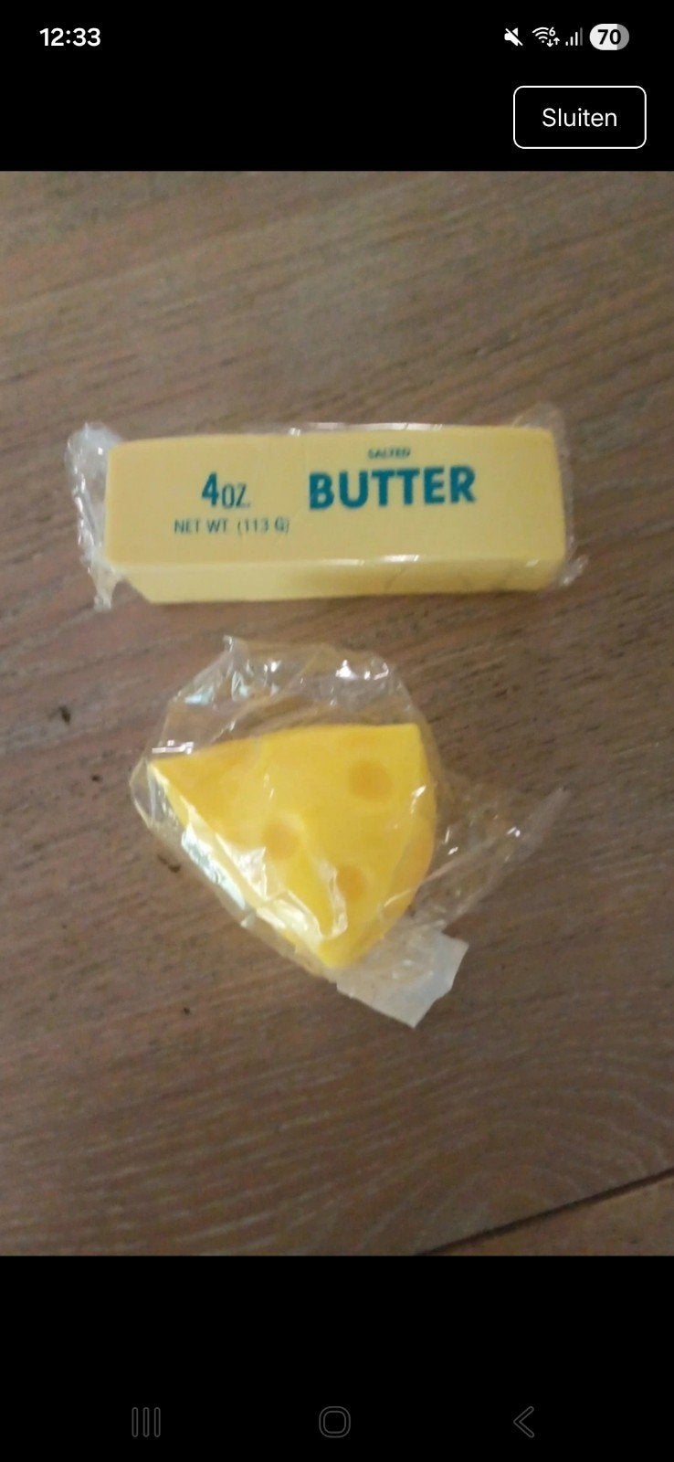 2 squishy 1 boter 1 kaas butter and cheese squishy, Ophalen of Verzenden, Nieuw
