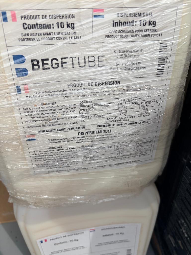 Begetube UFH produit de dispersion chape - 2 bidons de 10L, Bricolage & Construction, Chauffage & Radiateurs, Enlèvement ou Envoi