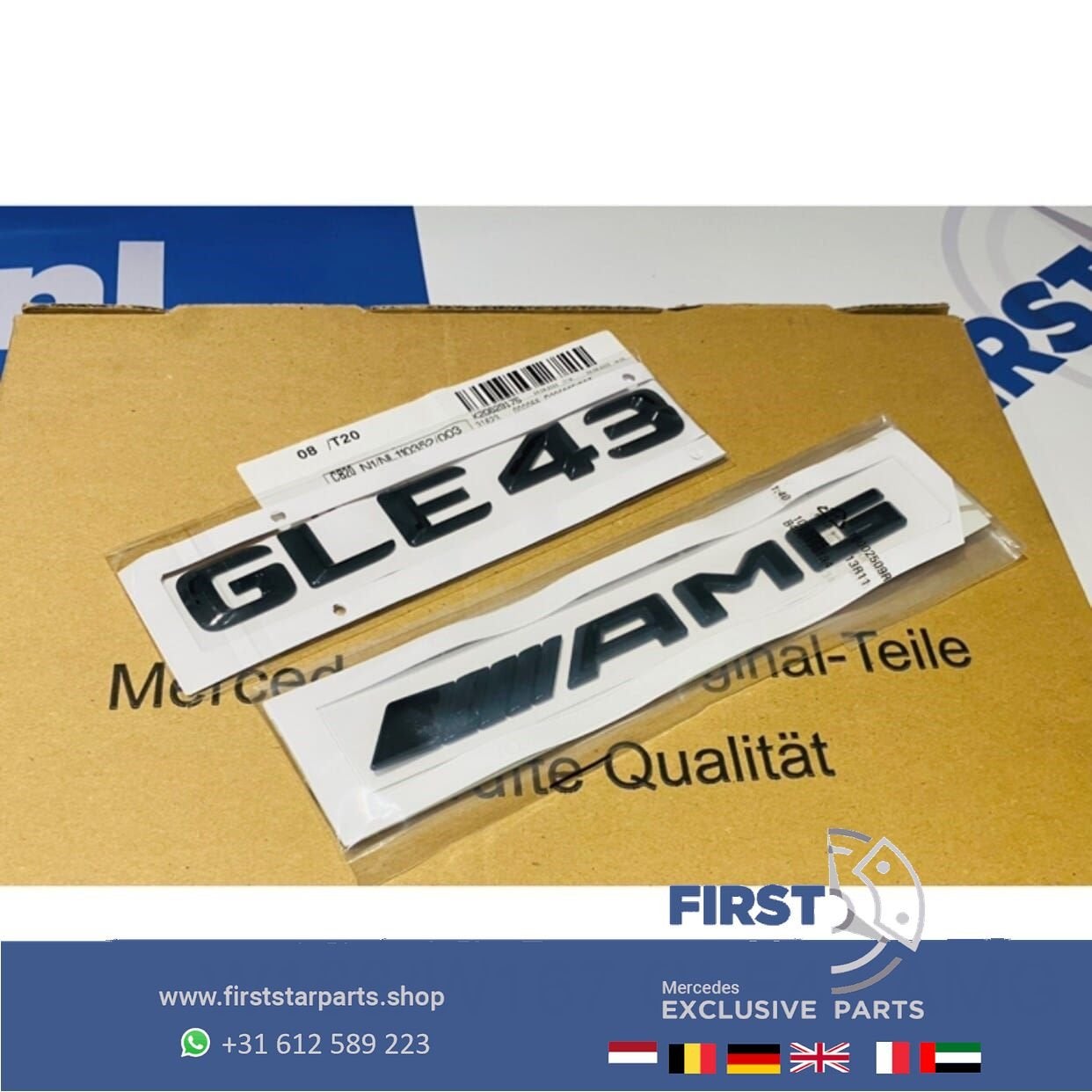 W166 W167 W292 GLE43 AMG LOGO SET ZWART GLE 43 EMBLEMEN SET, Gebruikt, -, Ophalen of Verzenden, -