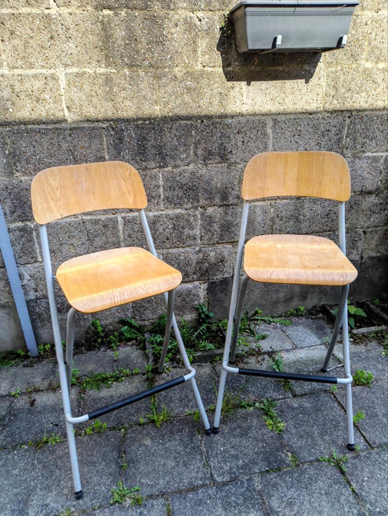 Ikea Franklin barkruk/barstoel inklapbaar (2 stuks), Maison & Meubles, Tabourets de bar, 2 tabourets, Enlèvement, Utilisé, Bois