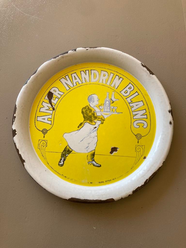 Amer Nandrin oude emaille plateau jaren 20, Verzamelen, Ophalen of Verzenden