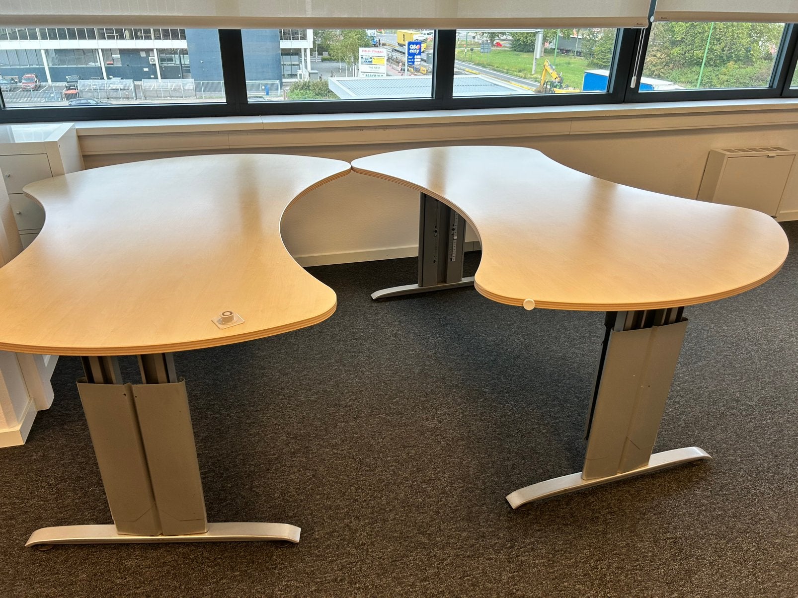 Groot 2-persoons hoekbureau / duo werkplek – 190 cm, Ophalen, Zo goed als nieuw, Hoekbureau
