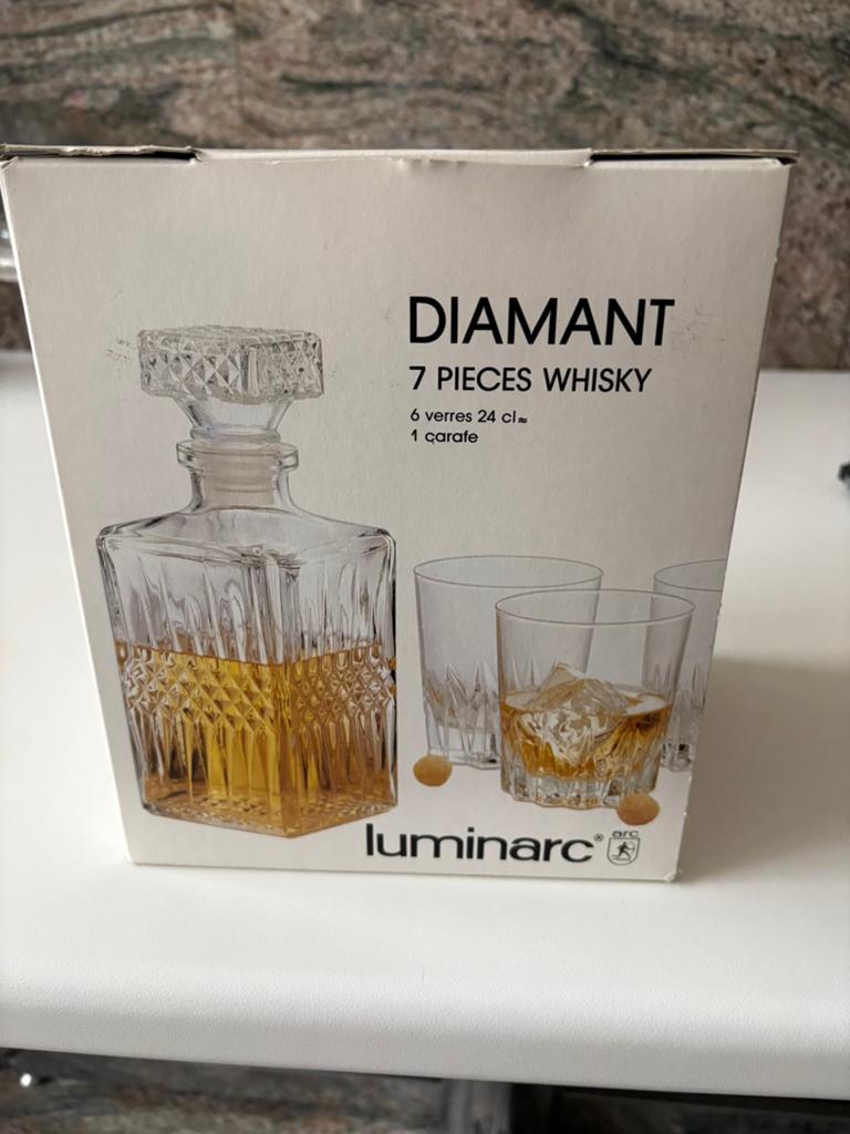 Kristallen whisky 6 stuks plus decanter, Ophalen