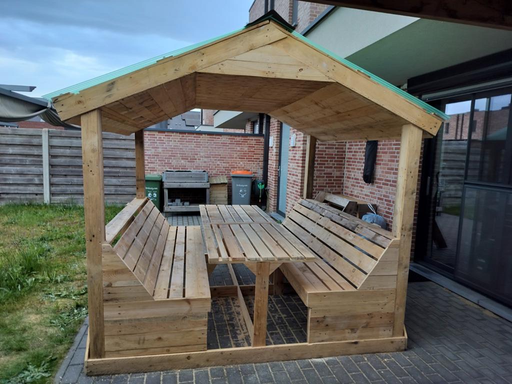 Kampeer bank met dak, Tuin en Terras, Tuinhuizen, Ophalen