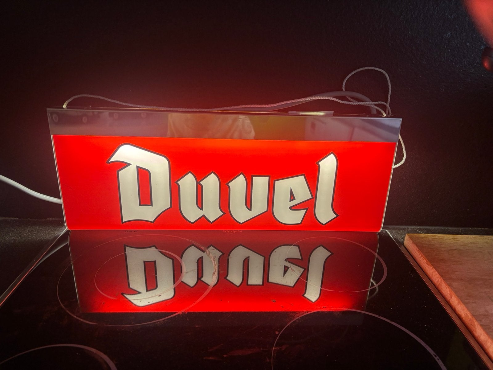 Enseigne lumineuse de Duvel Moortgat 1979, Enlèvement ou Envoi, Comme neuf, Table lumineuse ou lampe (néon)
