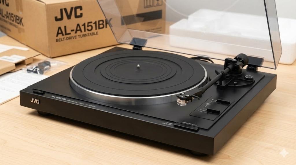 Nieuwe draaitafel van JVC AL-A151BK, Audio, Tv en Foto, Platenspelers, Nieuw, Platenspeler, Overige merken, Automatisch, Ophalen