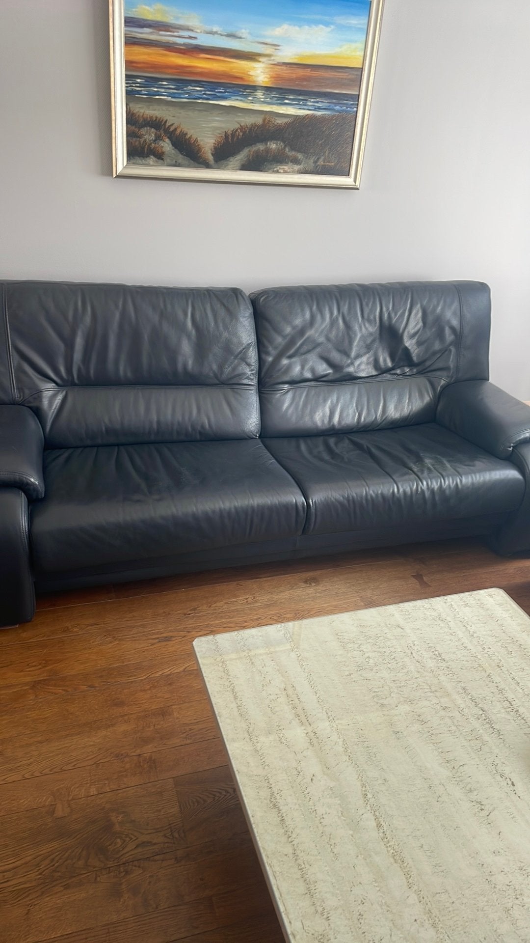 Salon 3 + 2 zit, Huis en Inrichting, Ophalen, Gebruikt, Leer, Rechte bank
