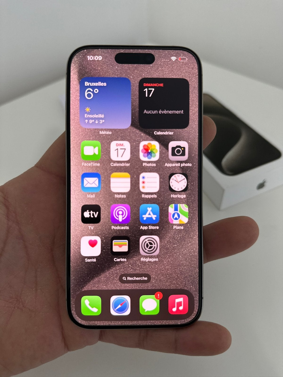 iPhone 15 Pro 128gb naturel titanium comme neuf, vd/éch, Télécoms, Téléphonie mobile | Apple iPhone, 128 GB, 86 %, Comme neuf