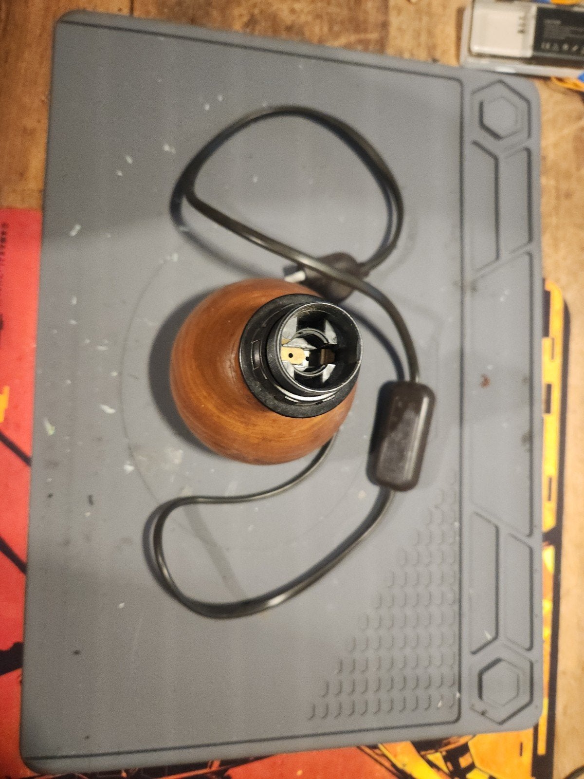 Houten tafellampvoet met E14 fitting, Ophalen, Stekker