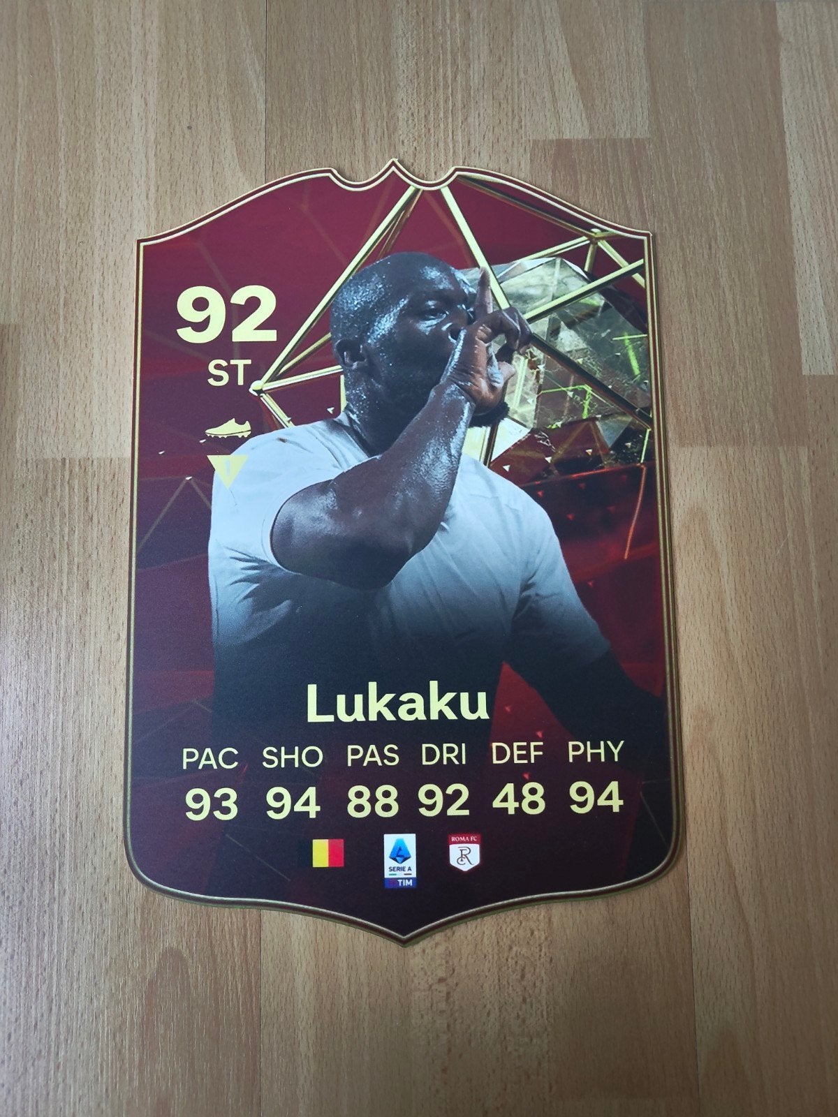 Voetbalkaartje (37cmx25cm) - Romelu Lukaku, Ophalen, Zo goed als nieuw, Plaatje
