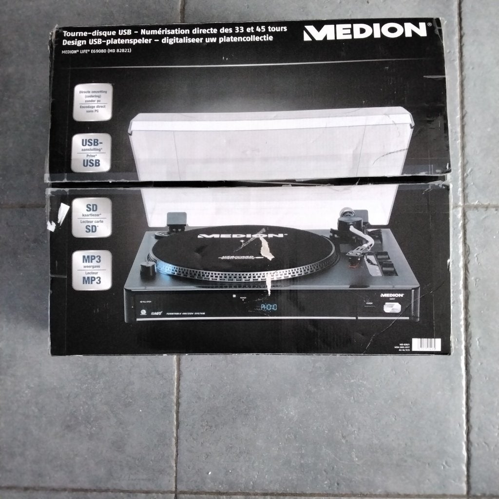 medion platenspeler, Ophalen, Zo goed als nieuw, Platenspeler, Automatisch