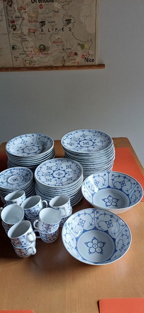 Vaisselle bleue indienne Bareuther, Bavière, Allemagne, Maison & Meubles, Service complet, Comme neuf, Enlèvement, Classique