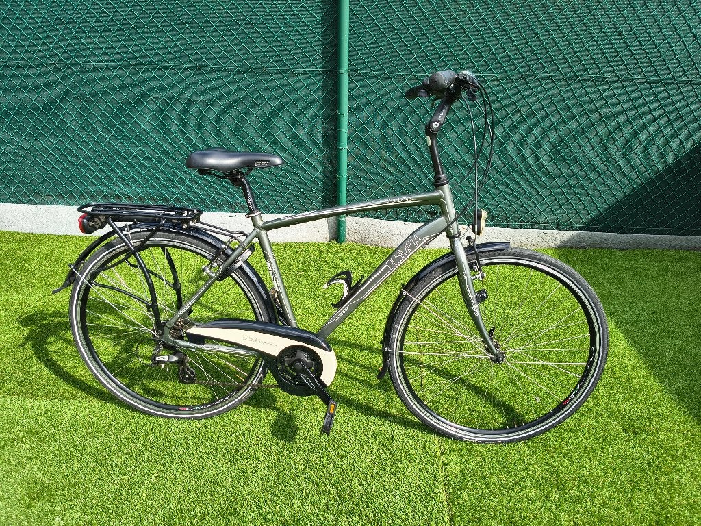Olympia hybride/trekking herenfiets, Fietsen en Brommers, Fietsen | Heren | Herenfietsen, Gebruikt, Velgrem, Versnellingen, 49 tot 53 cm